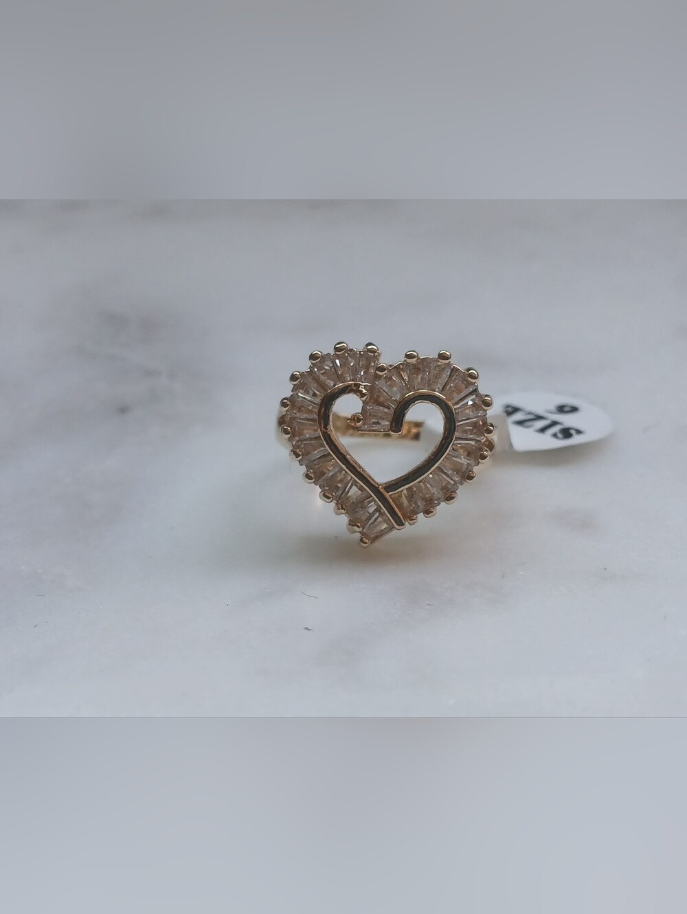 Baguette Heart Ring 6,7,8